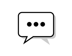 Chat icon. Vector with speech bubble for speech and online conversation. Design isolated on white background