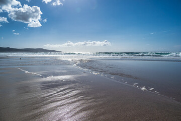 Landscape at the Beach of Laxe, Praia de Laxe also Playa De Laxe, Spain Galicia Costa da Morte