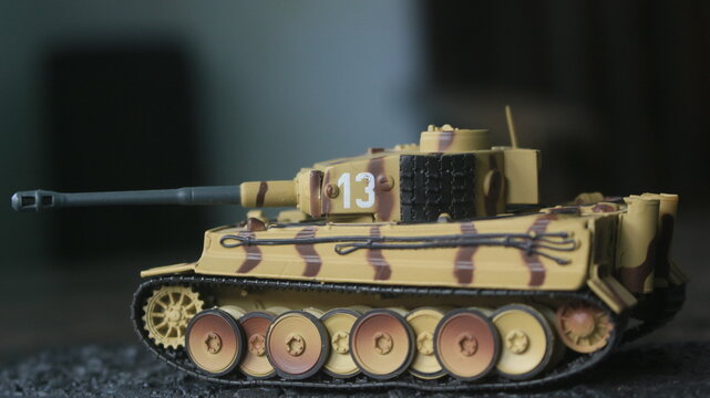 artistic miniature of the Tiger Tank, this German heavy tank from the World War 2 era was very much feared by its enemies