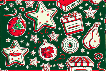 Fototapeta premium Christmas Themed Background with Simple Elements. Generative ai