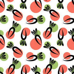 Seamless pattern of orange carrots