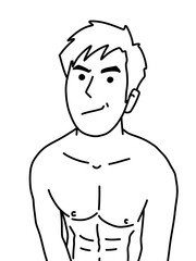 black and white of man cartoon for coloring