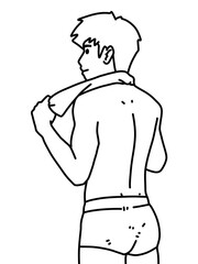 black and white of man cartoon for coloring