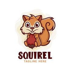 Squirrel Logo Design Vector Template