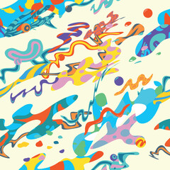 Fototapeta na wymiar winding multicolored lines, abstract pattern