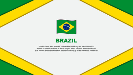 Brazil Flag Abstract Background Design Template. Brazil Independence Day Banner Cartoon Vector Illustration. Brazil
