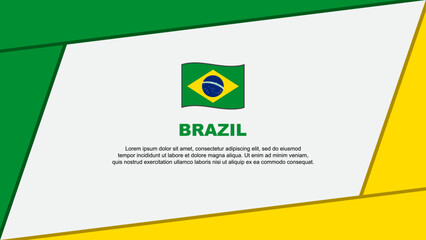 Brazil Flag Abstract Background Design Template. Brazil Independence Day Banner Cartoon Vector Illustration. Brazil Cartoon