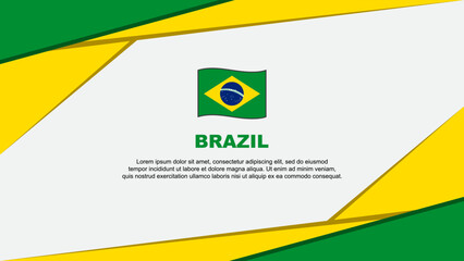 Fototapeta premium Brazil Flag Abstract Background Design Template. Brazil Independence Day Banner Cartoon Vector Illustration. Brazil Design