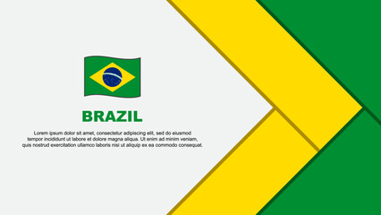 Brazil Flag Abstract Background Design Template. Brazil Independence Day Banner Cartoon Vector Illustration. Brazil Illustration