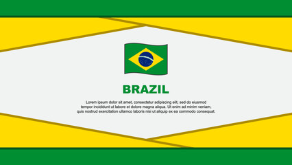 Brazil Flag Abstract Background Design Template. Brazil Independence Day Banner Cartoon Vector Illustration. Brazil Vector