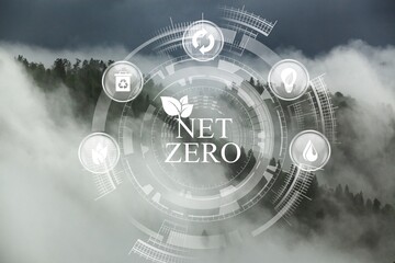 Net zero concept. Beautiful nature background