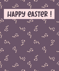 Happy Easter greeting card. postcard with a willow