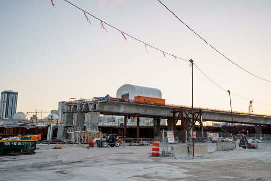Inspection photos of the Miami Signature Bridge construction site