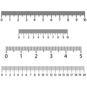 Black ruler scale. Graphic element. Vector illustration. stock image.