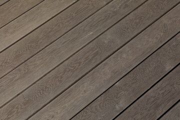 Fototapeta na wymiar Texture of wooden terrace as background, top view