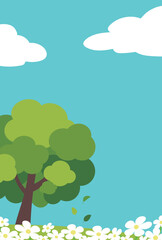 Obraz premium 背景イラスト_樹木