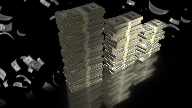 US money decrease bar chart animation