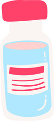 Cute tiny vaccine bottle illustration