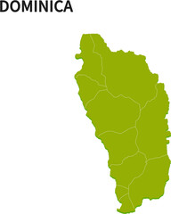 Fototapeta premium ドミニカ/DOMINICAの地域区分イラスト