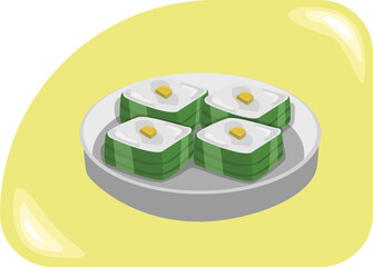 Khanomtakosai asian food flat design illustration