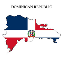 Dominican Republic map vector illustration. Global economy. Famous country. Caribbean. Latin America. America.