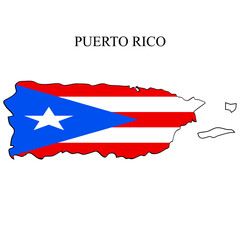 Puerto Rico map vector illustration. Global economy. Famous country. Caribbean. Latin America. America.
