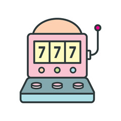 Slot machine icon vector design templates