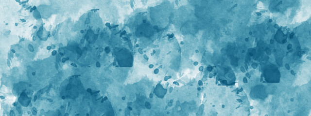 Dark blue watercolor background with vintage texture design. Abstract blue watercolor background handprint colorful gradient ink. Blue sky background with clouds.