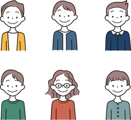 アジア人男性のイラスト素材セット