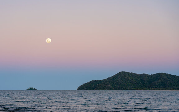 Full moon rising over Dunk Island in Tropical North Queensland