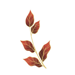 Abstract brown bunch of leaves illustration for decoration on garden and autumn season.