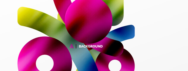 Metallic shiny geometric surfaces, round shapes and circles. Digital web futuristic template for wallpaper, banner, background, card, book Illustration, landing page