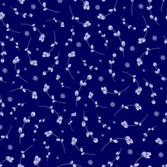  Willow twig seamless background. Boho Easter pattern. Vector illustration