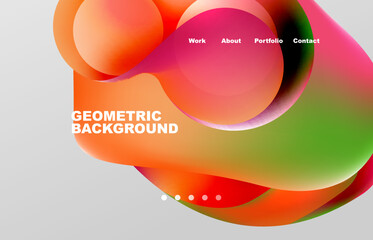 Abstract liquid background for your landing page design. Web page for website or mobile app wallpaper