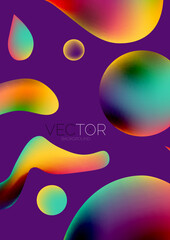 Fluid water drop shape composition abstract background. Vector illustration for banner background or landing page