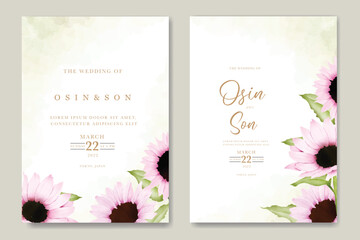 summer watercolor chrysanthemum flower card set