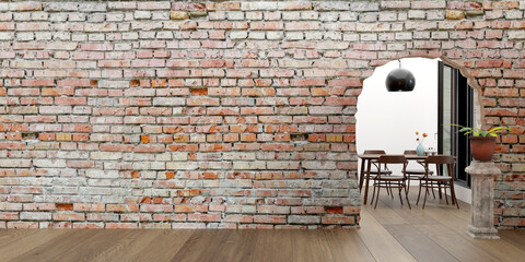 Empty interior 3d space, walls and floor with nothing written on it.