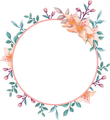 Fototapeta premium Orange Flower Arrangement with watercolor style