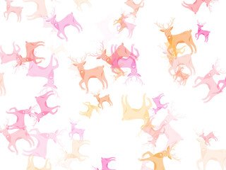 Fototapeta na wymiar Christmas Pattern Deer Background