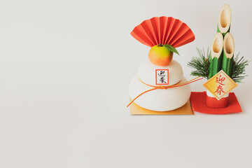 鏡餅と門松のお正月イメージ