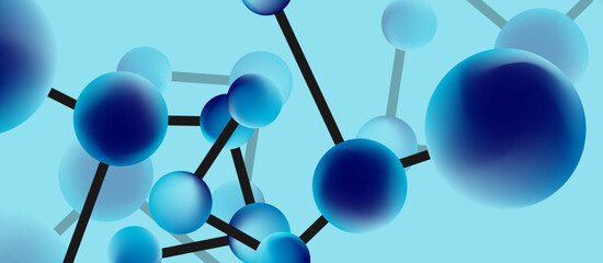 Line points connections geometric landing page background. Fluid circles and spheres with liquid gradients. Vector Illustration For Wallpaper, Banner, Background, Card, Book Illustration, landing page