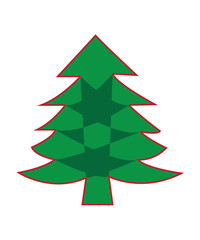 christmas tree with red ribbon