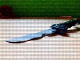 Abstract patchwork background, inside was a pattern similar to a knife lying on the floor.
