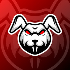 vector graphics illustration of a rabbit in esport logo style. perfect for game team or product logo