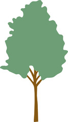 simplicity tree freehand drawing flat design.