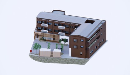 3d design illustration and rendering Homey Heights Takamiya