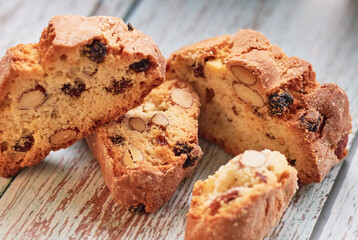 A few pieces of Italian biscotti cookies.