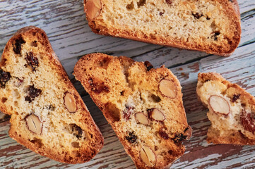 A few pieces of Italian biscotti cookies.