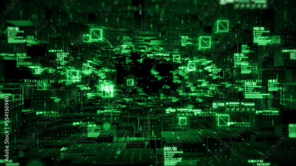 Wall mural technology digital abstract background concept. technology digital cyberspace with particles and dig