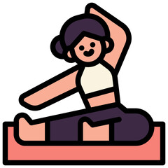 yoga filled outline icon